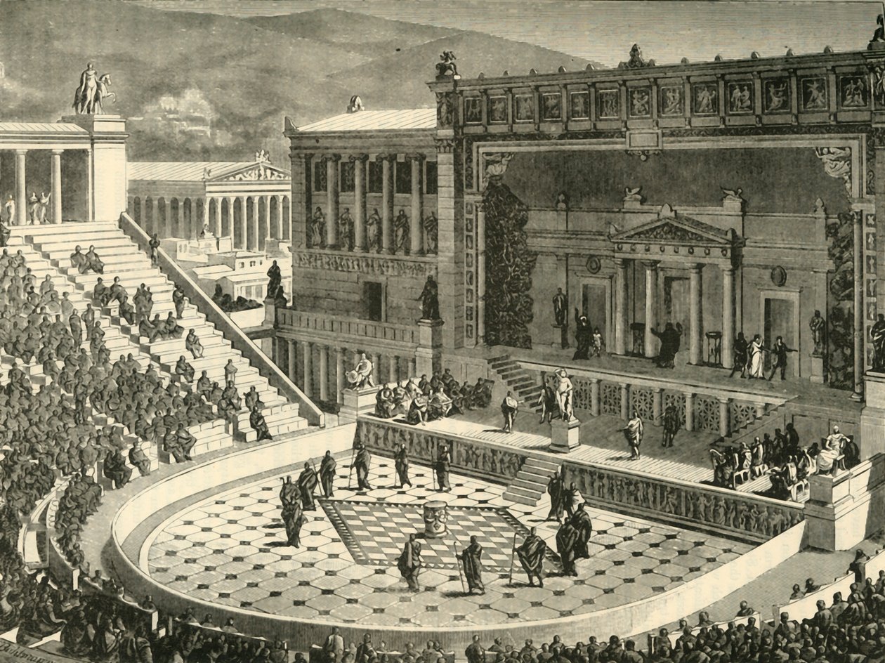 Dionýsovo divadlo v Aténách, 1890. od Unbekannt
