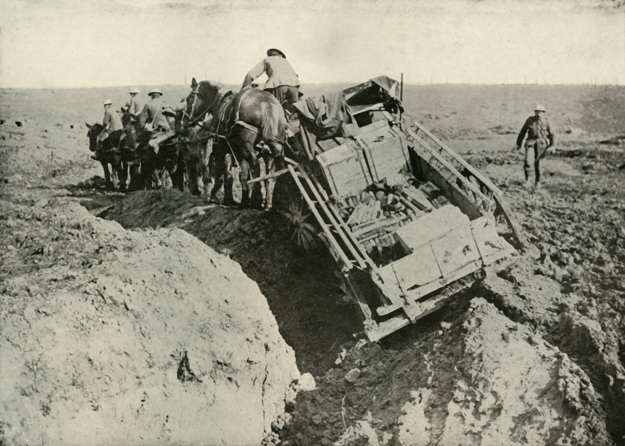 Dopravní potíže na frontě, 1919. od Unbekannt