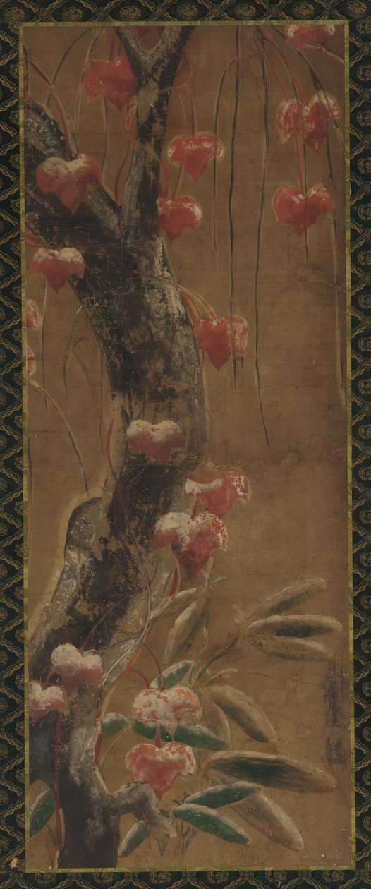 Strom, podzimní réva a sníh, období Edo, 1615-1868. od Unbekannt