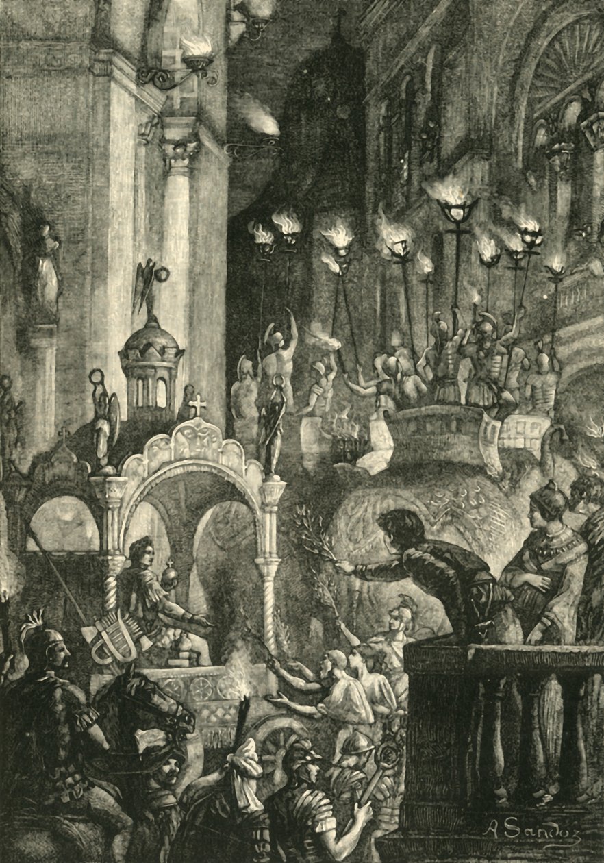 Herakleův triumf v Konstantinopoli, 629 n. l., 1890. od Unbekannt