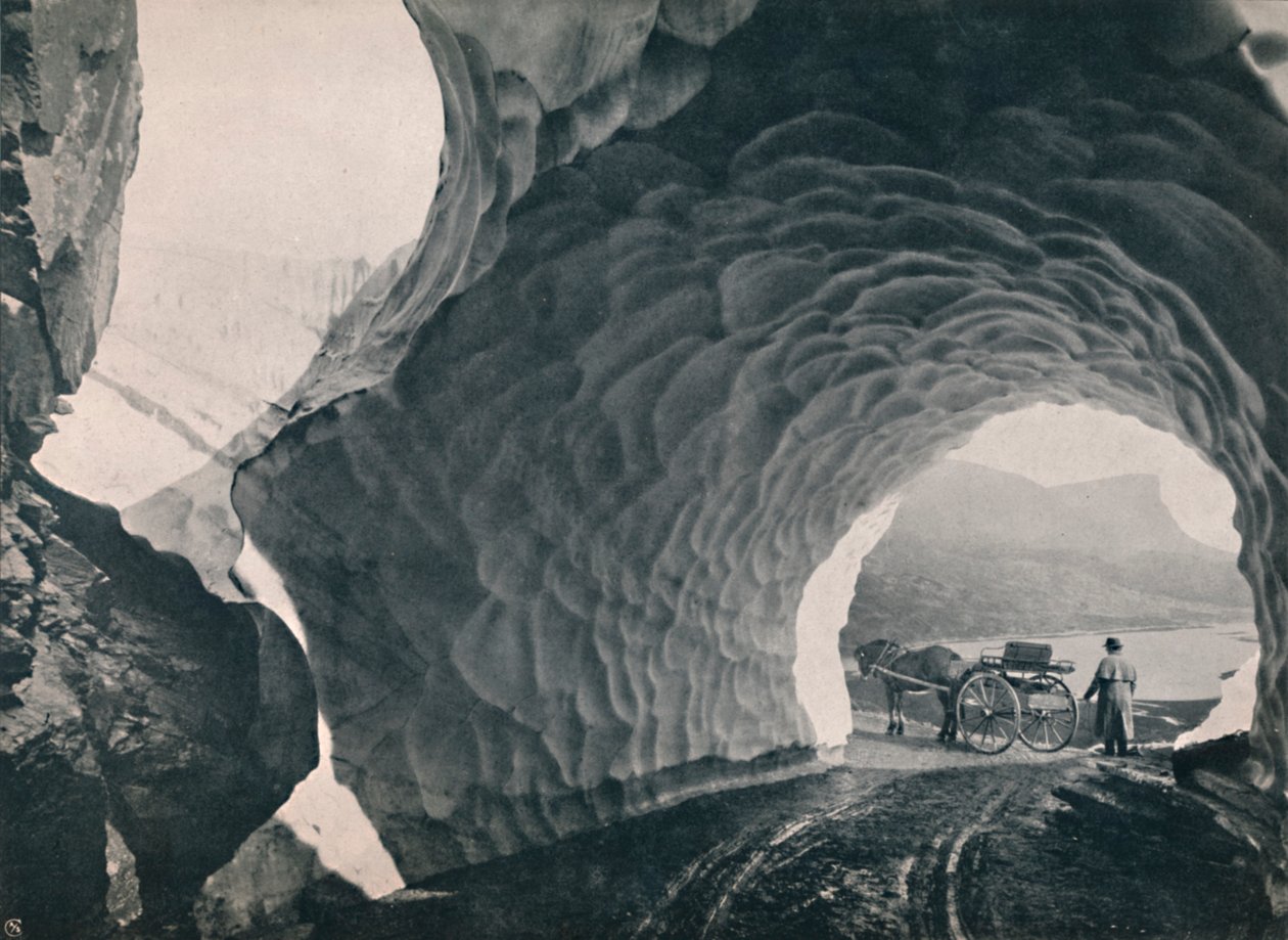 Tunel sněhem, průsmyk Hauklid, 1914. od Unbekannt