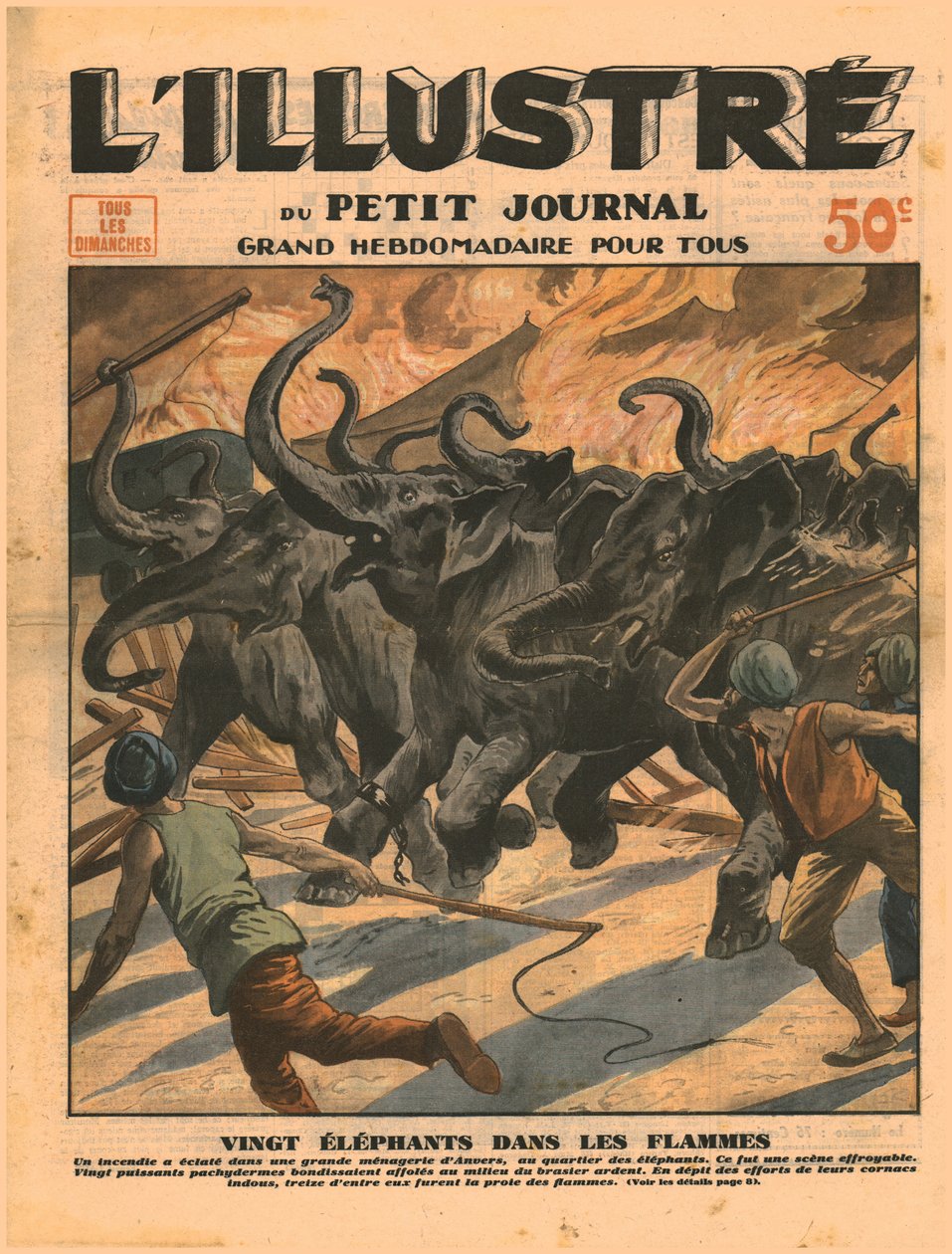 Dvacet slonů v plamenech, 1932. od Unbekannt
