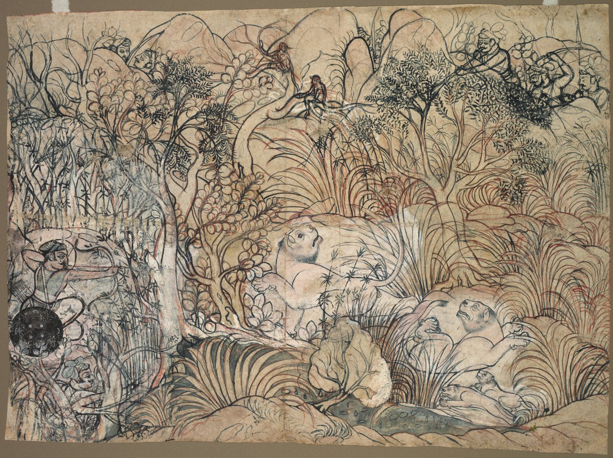 Umed Singh z City Hunting Lions, c. 1785-1790. od Unbekannt