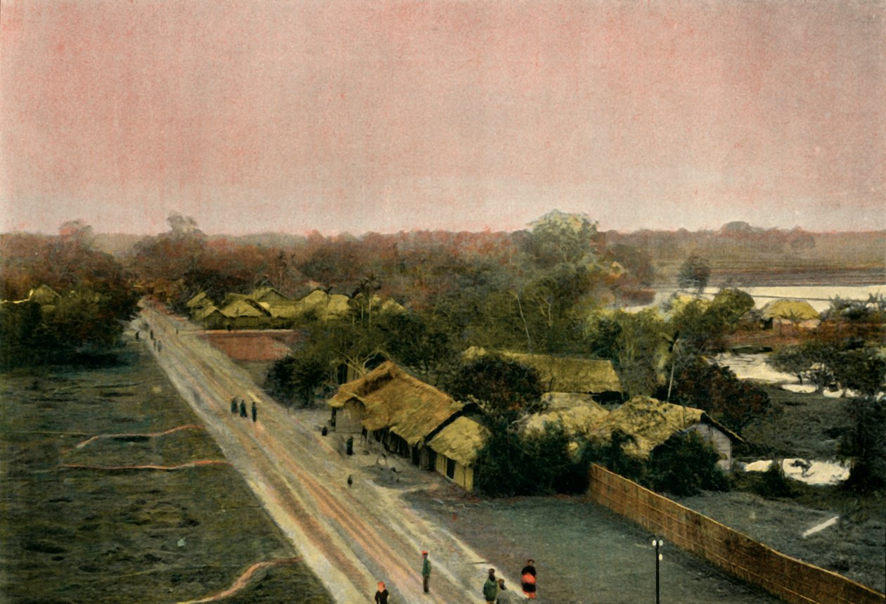 Un Village Tonkinois, vesnice v Tonkinu, 1900. od Unbekannt