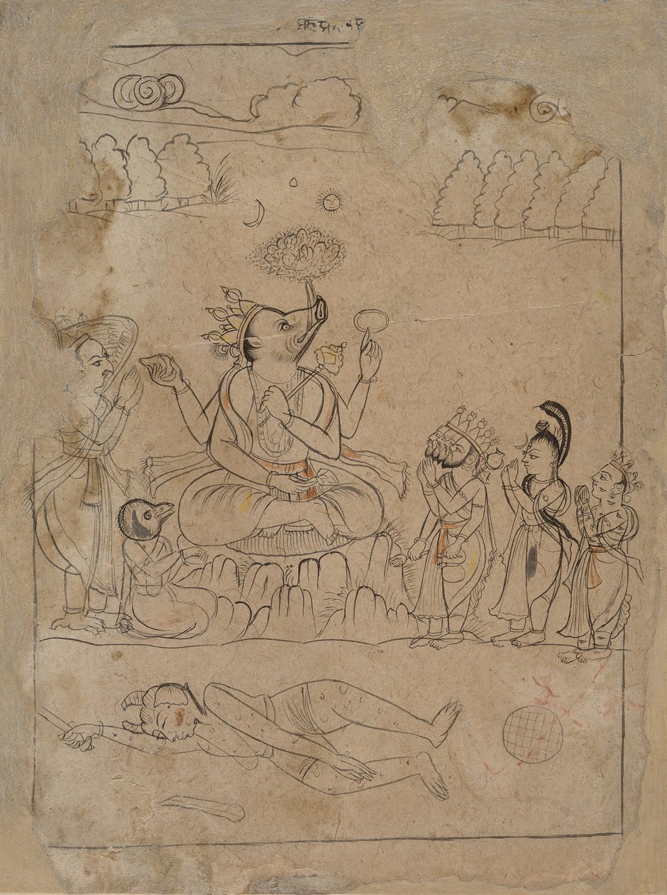 Varaha Triumphant, konec 18. století. od Unbekannt