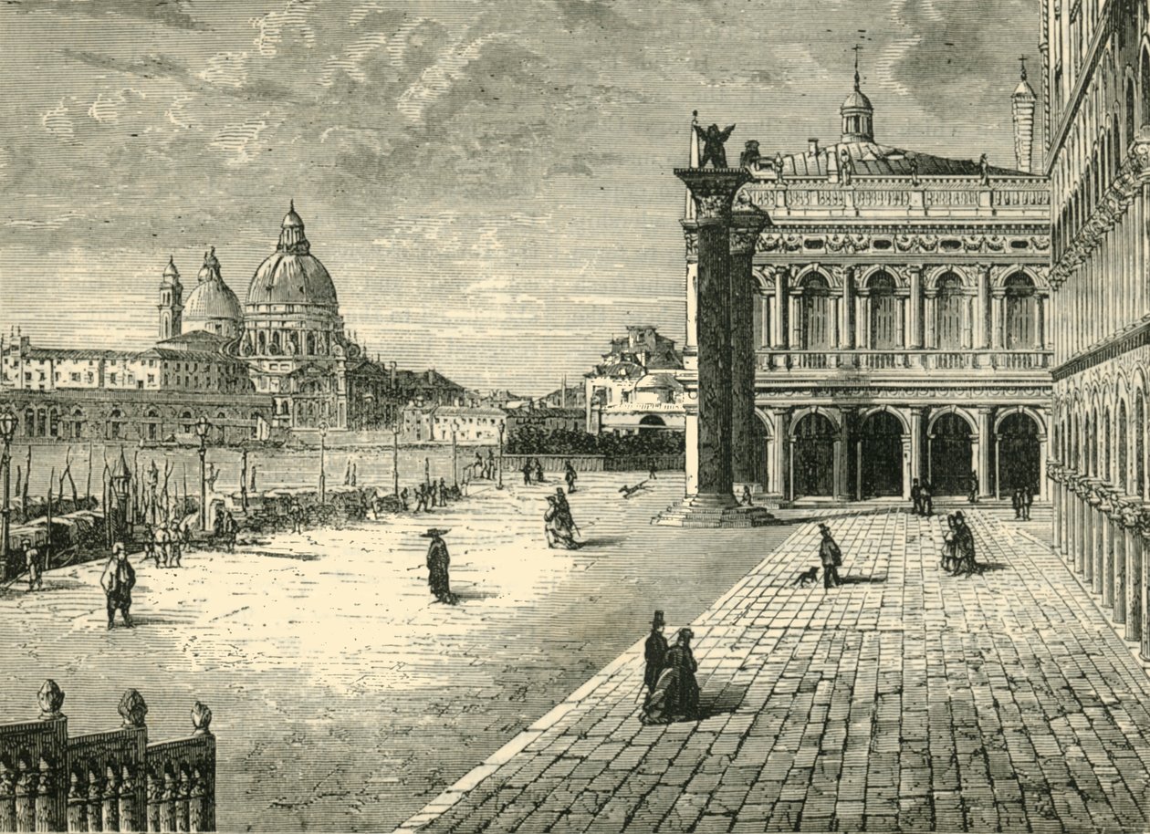 Pohled v Benátkách: The Molo, 1890. od Unbekannt