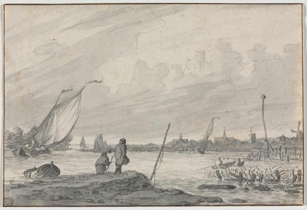 Pohled na Alkmaar s loděmi, 1600s. od Unbekannt
