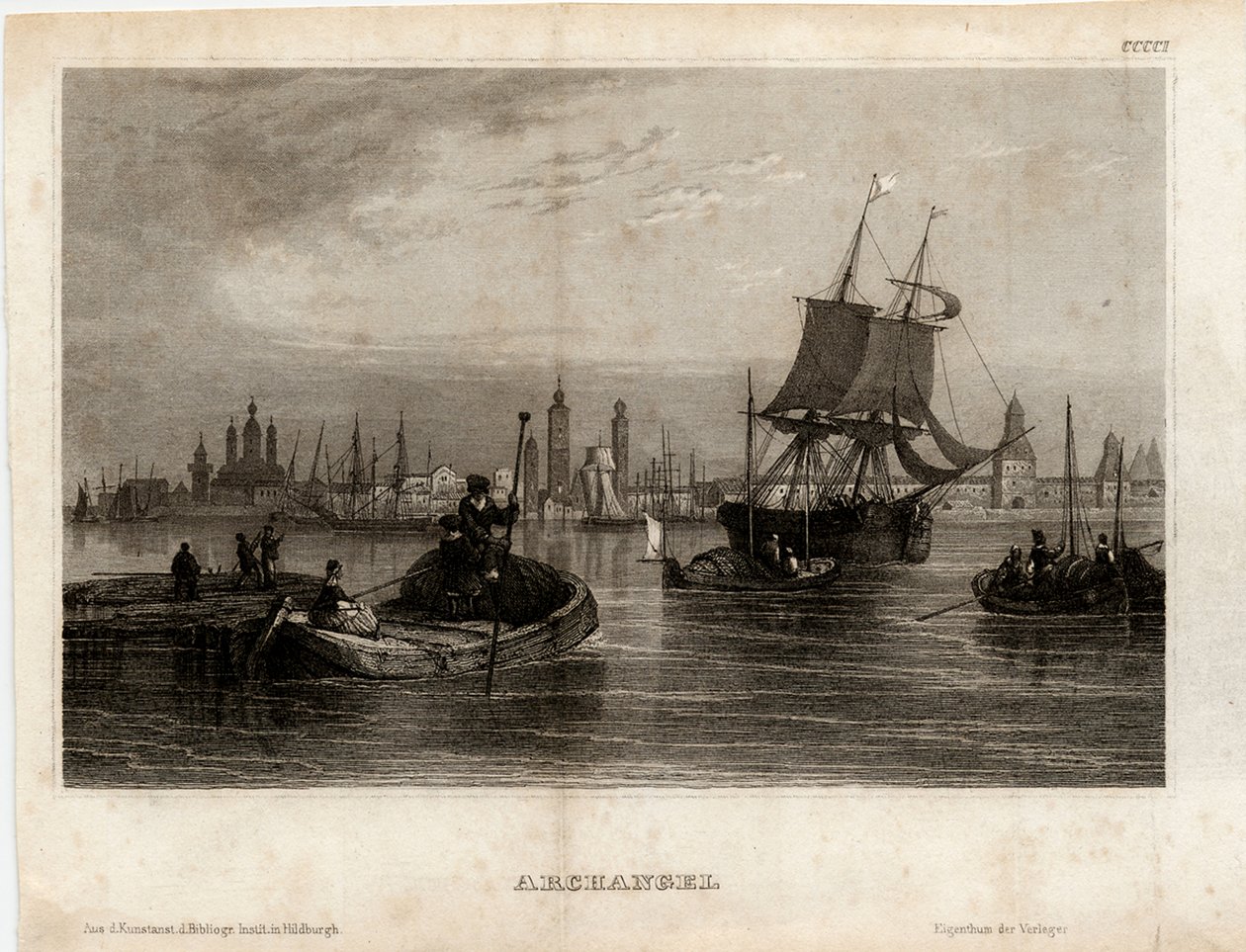Pohled na Archangelsk, 1833 od Unbekannt