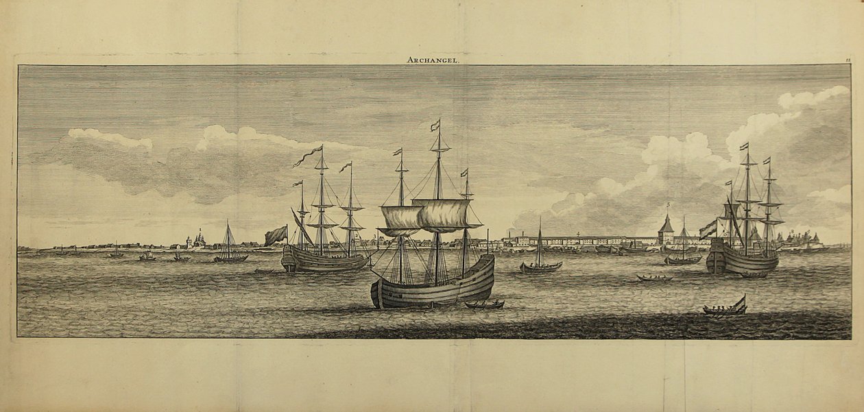 Pohled na Archangelsk, cca 1770 od Unbekannt