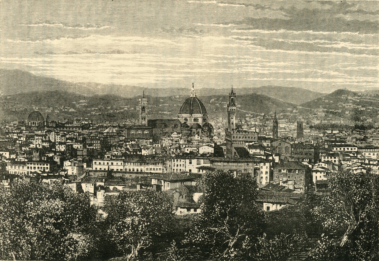 Pohled na Florencii z Belvederu, 1890. od Unbekannt