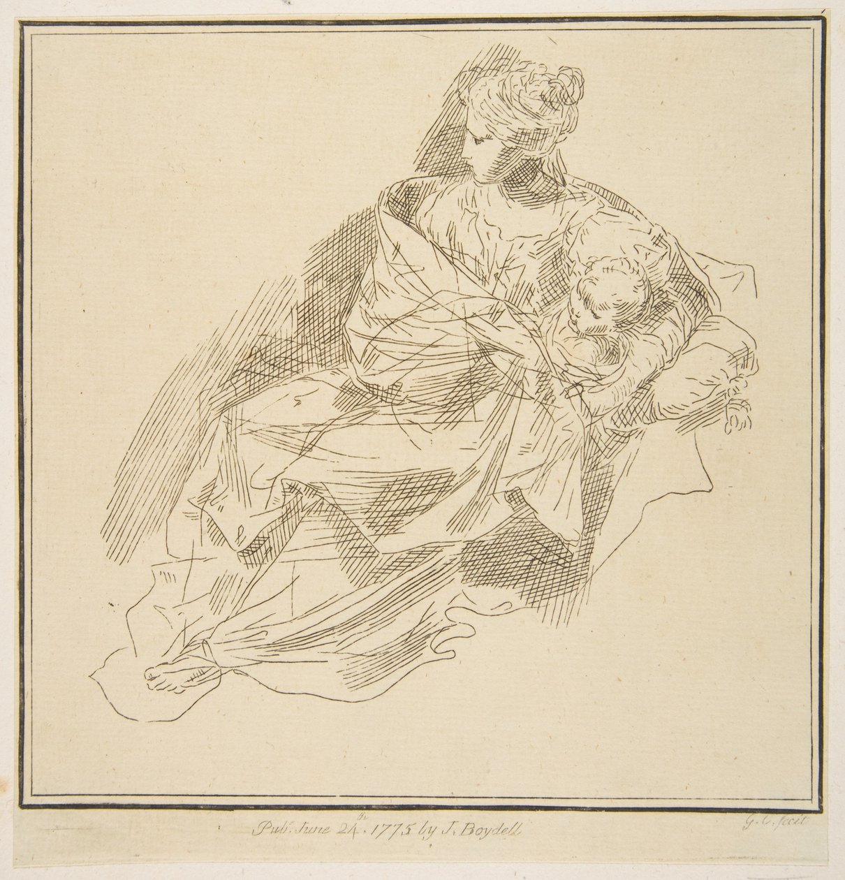 Panna a dítě, 1775. od Unbekannt