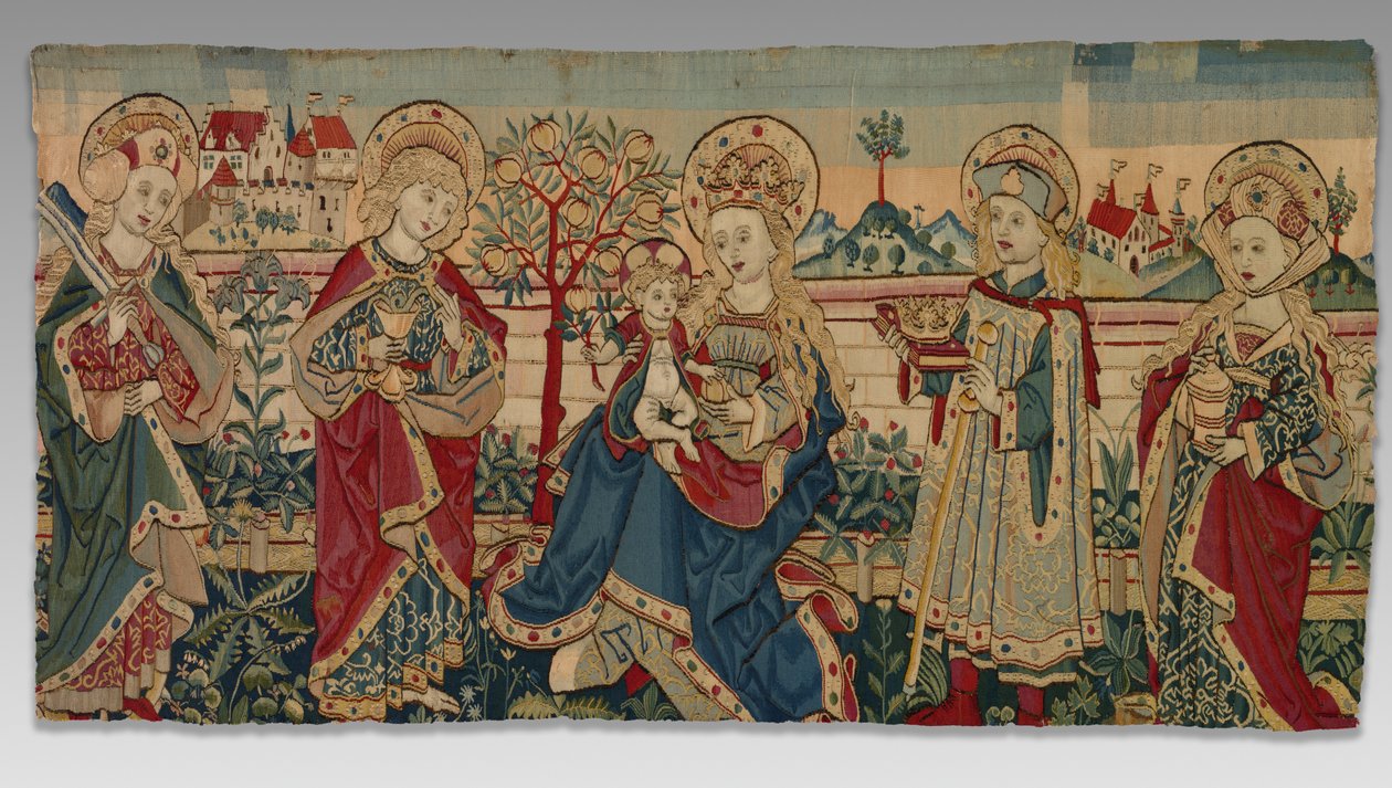Panna a dítě se čtyřmi svatými, c. 1500. od Unbekannt