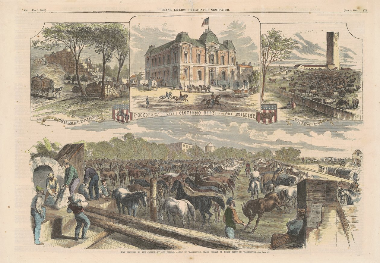 Válečné náčrtky v hlavním městě, 1862. od Unbekannt