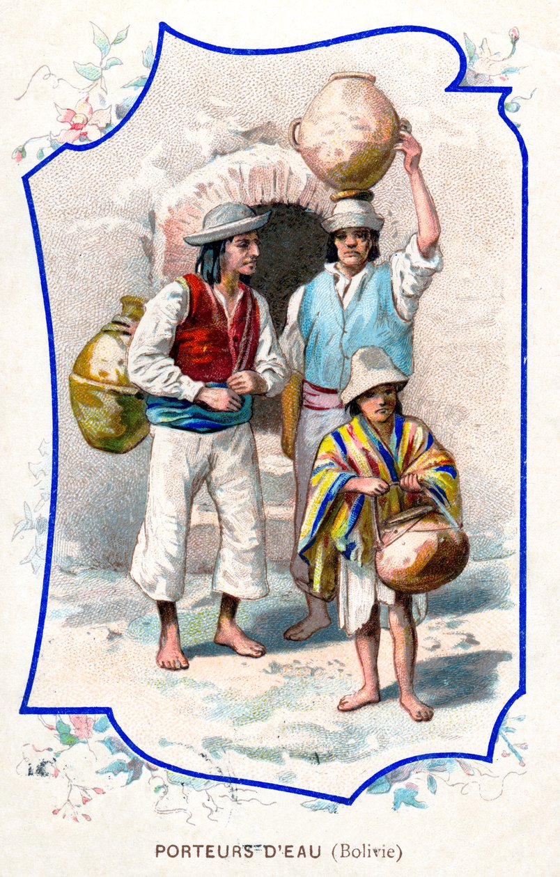 Nosiči vody, Bolívie, 1911 od Unbekannt