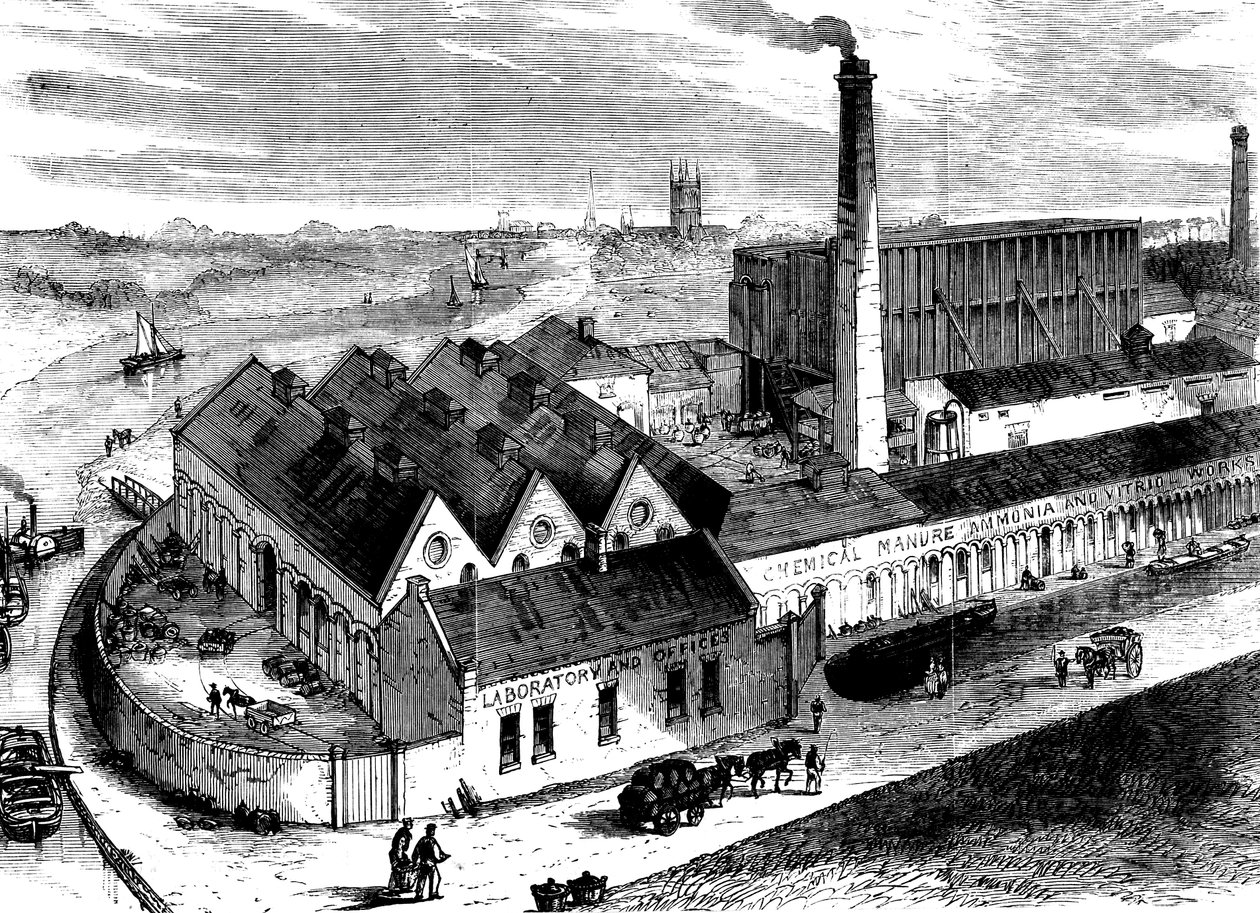 Chemická továrna Webbs, Diglis, Worcestershire, c1860 od Unbekannt