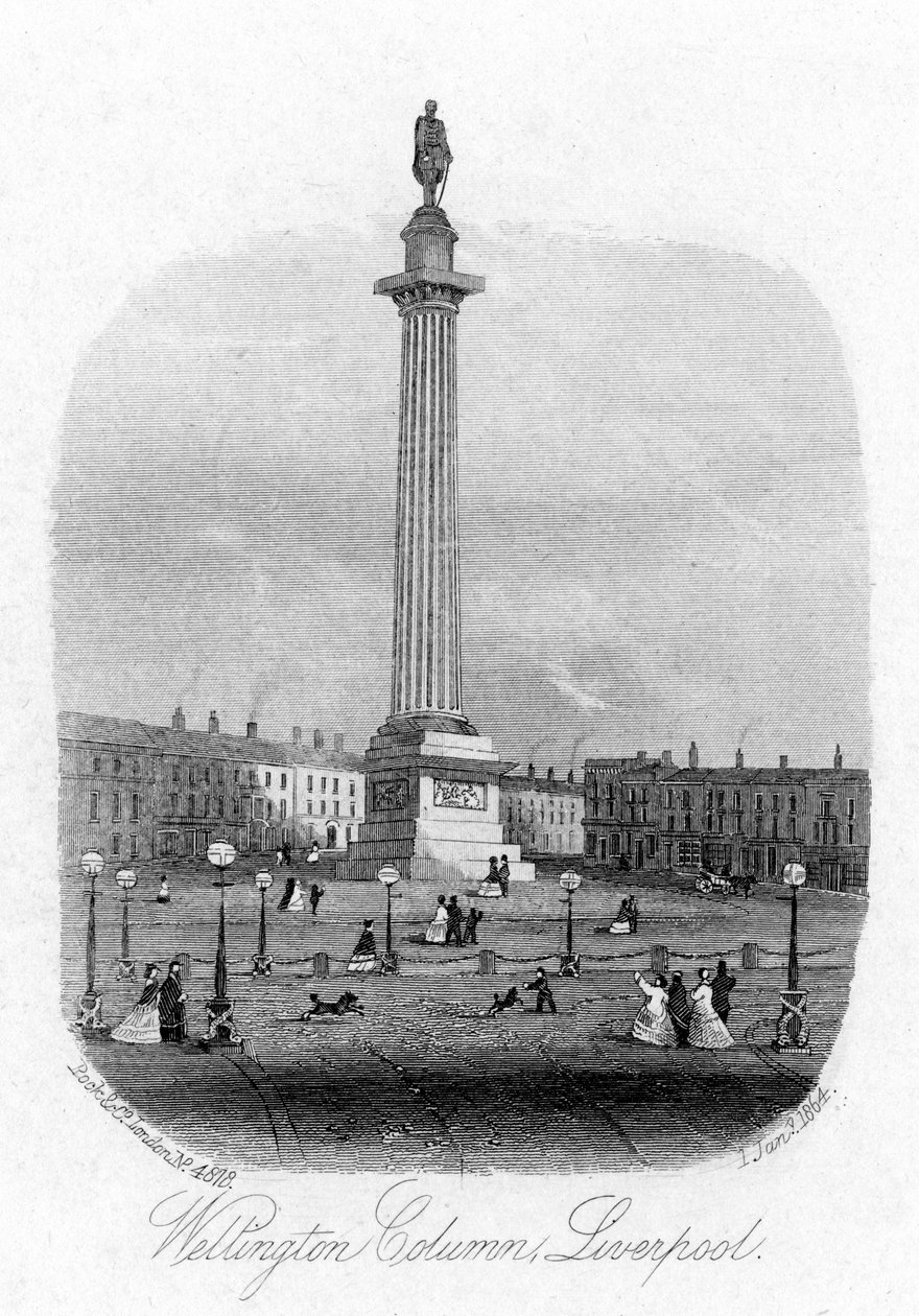 Wellingtonův sloup, Liverpool, 1864 od Unbekannt