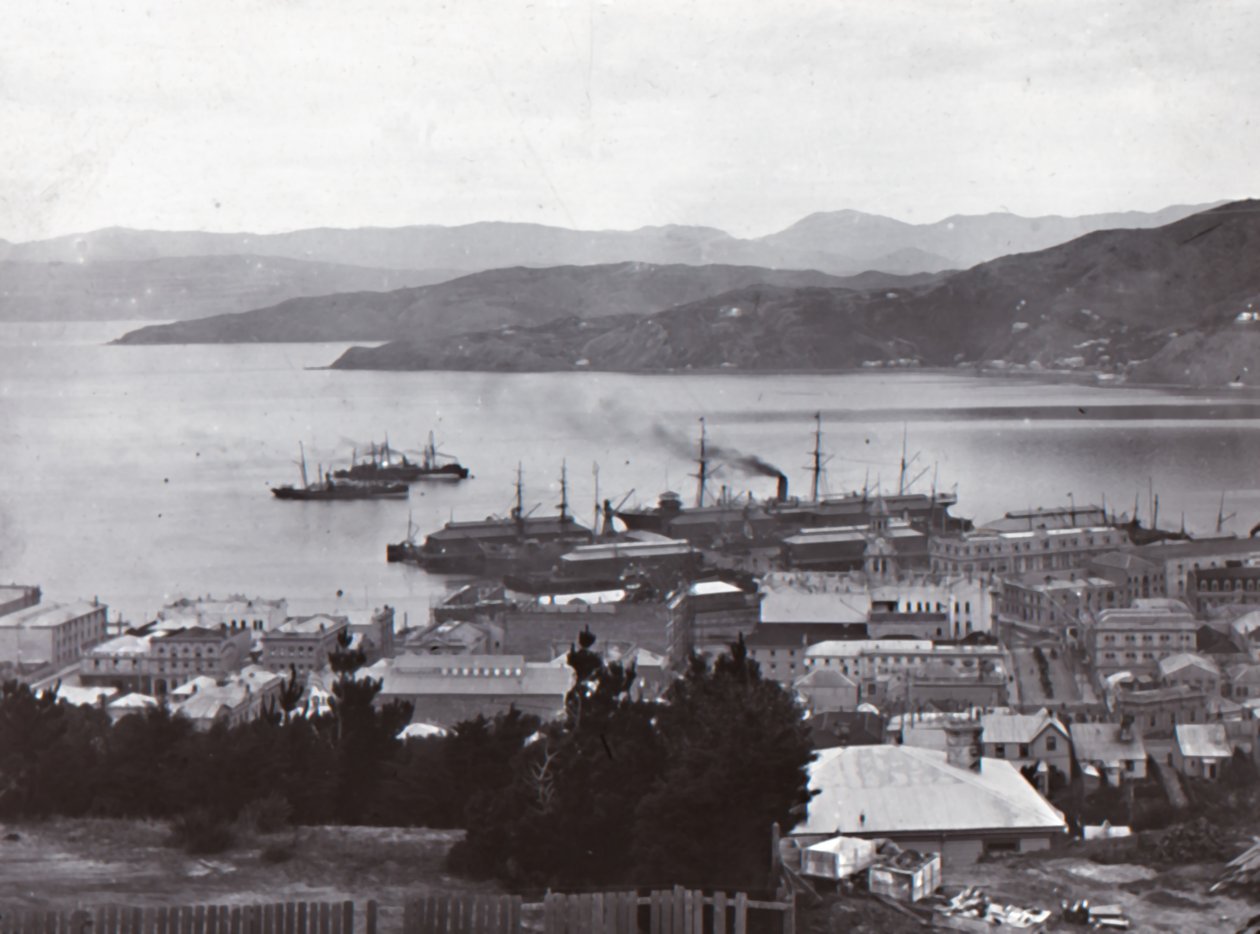 Wellington Harbour, konec 19.-začátek 20. století. od Unbekannt