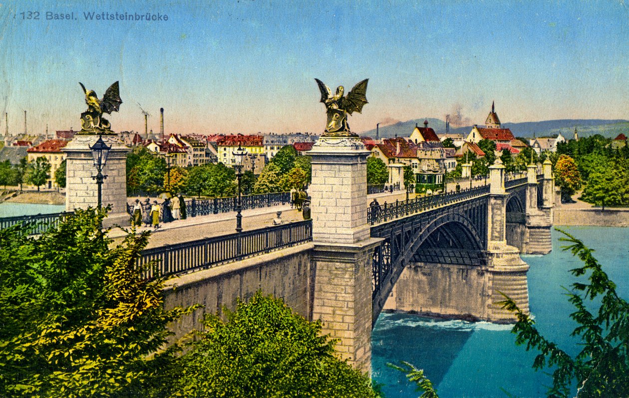 Wettstein Bridge, Basilej, Švýcarsko, c1936 od Unbekannt
