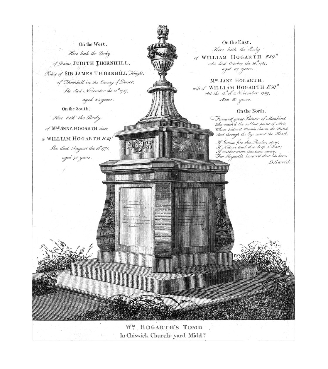 Hrob Williama Hogartha, c1793. od Unbekannt