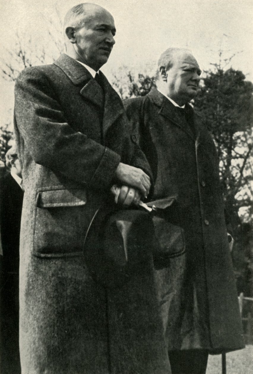 Winston Churchill a prezident Beneš, c1940, 1947. od Unbekannt
