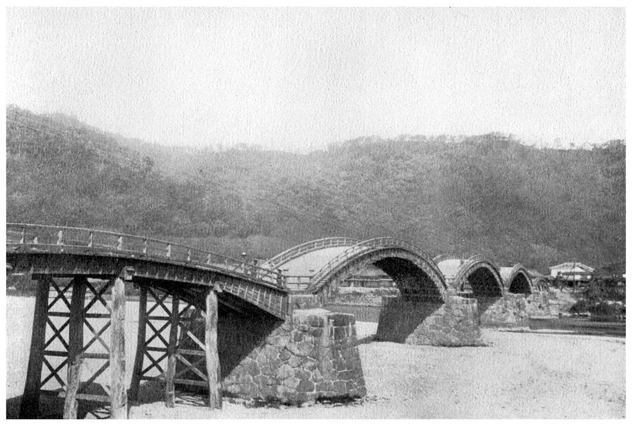 Dřevěný most v Iwakuni, Japonsko, 1904 od Unbekannt