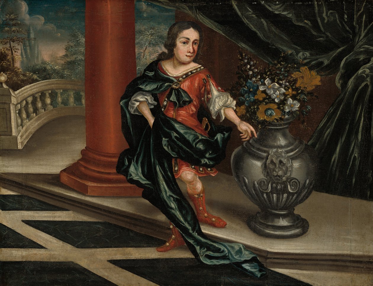 Mladý muž na terase, c. 1730. od Unbekannt