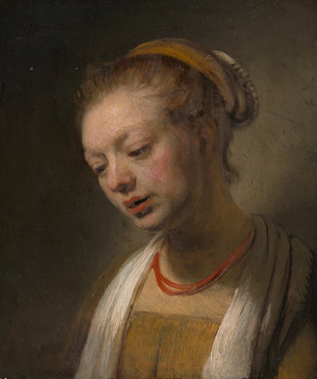 Mladá žena s červeným náhrdelníkem, ca. 1645. od Unbekannt