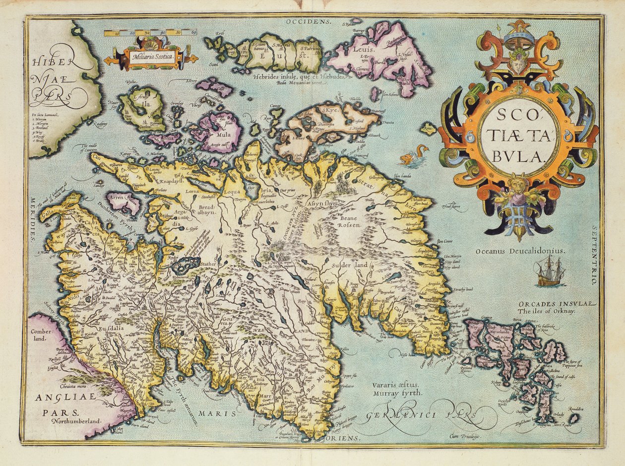 Mapa Skotska, Miliaria Scotia od Unbekannt Unbekannt