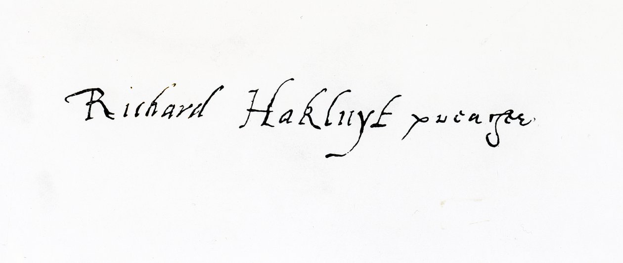 Podpis Richarda Hakluyta (asi 1552–1616) od Unbekannt Unbekannt