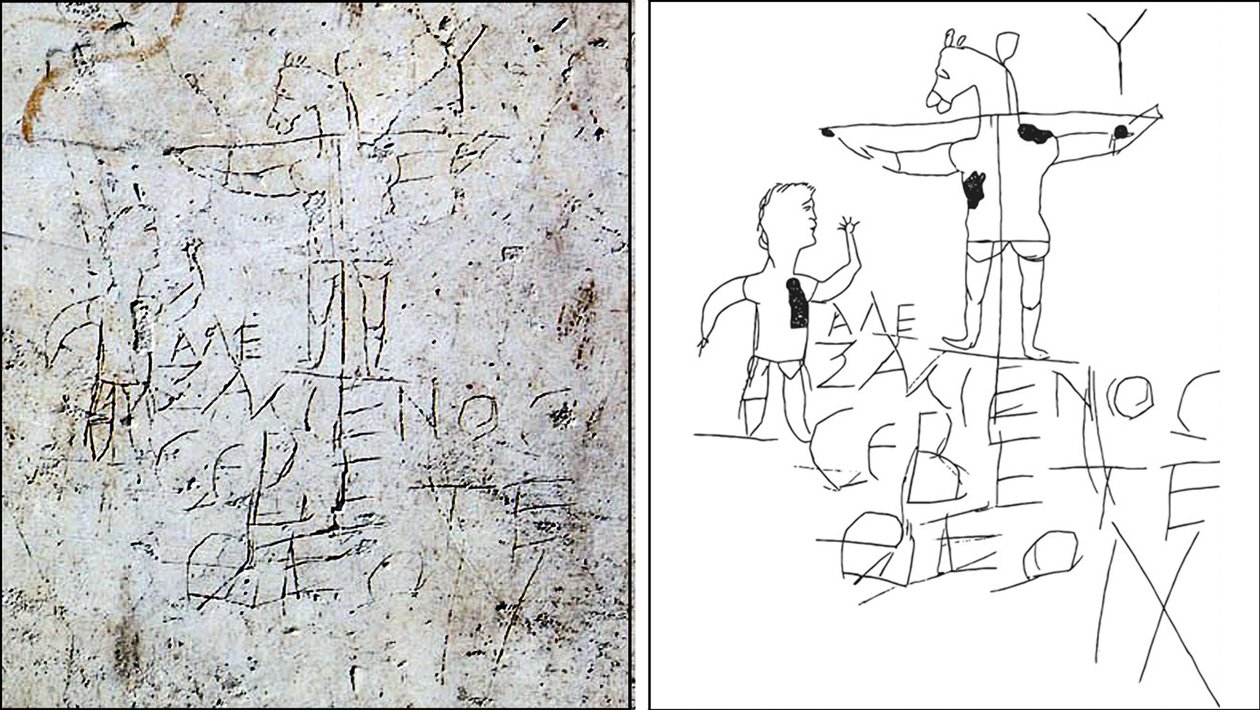 Alexamenos graffiti, Palatine Antiquarium, Řím od Unbekannt Unbekannt