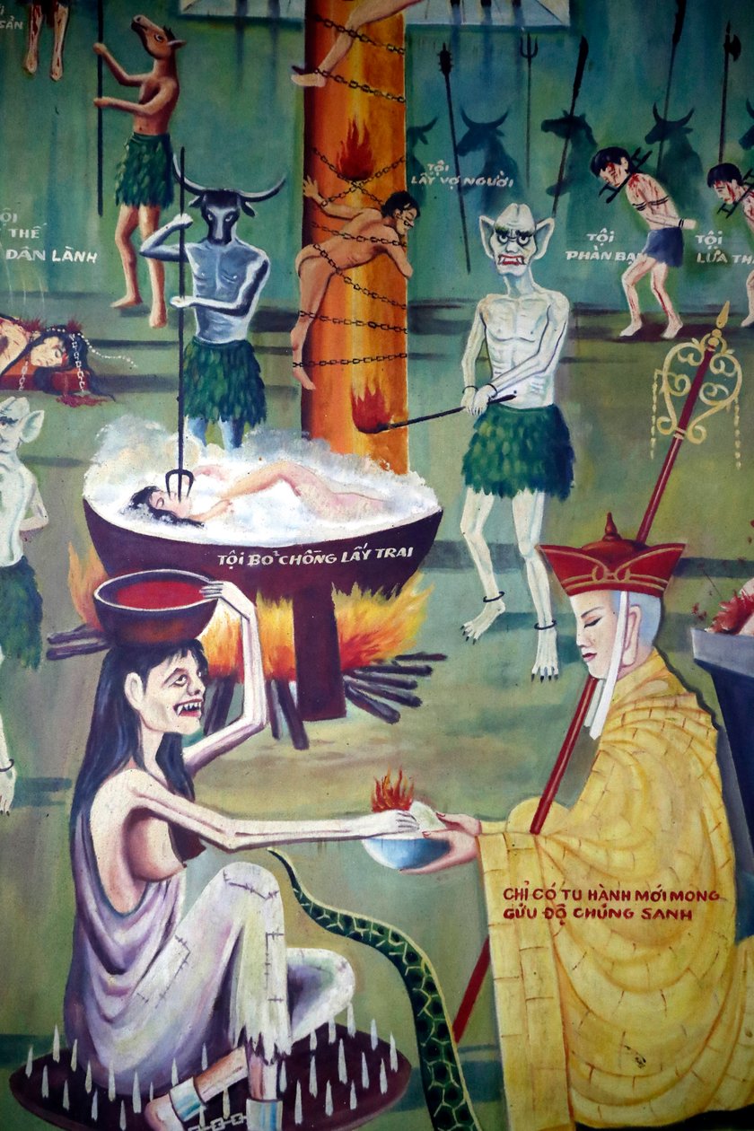 Phu Long buddhistický chrám, buddhistický očistec, malba, Ho Či Minovo město, Vietnam od Unbekannt Unbekannt