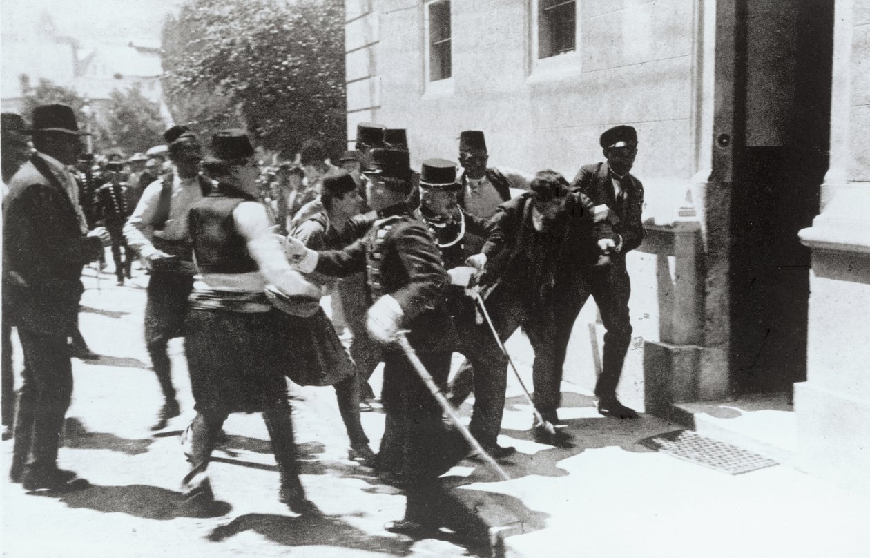 Bomb-vrhač zatčen v Sarajevu, 1914 od Unbekannt Unbekannt