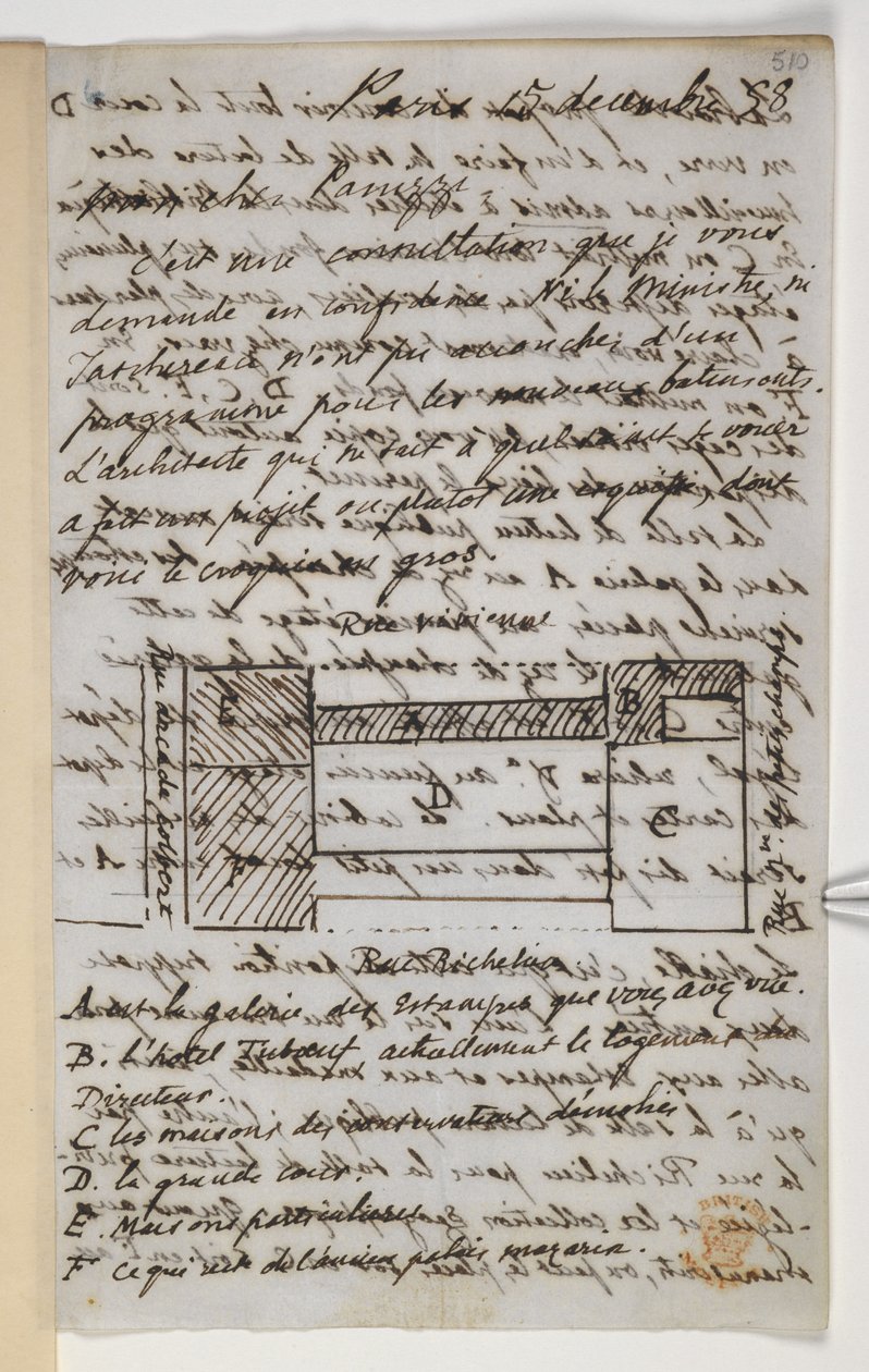 Přidejte MS 36718 f.510 Letter do Panizzi od Unbekannter Künstler
