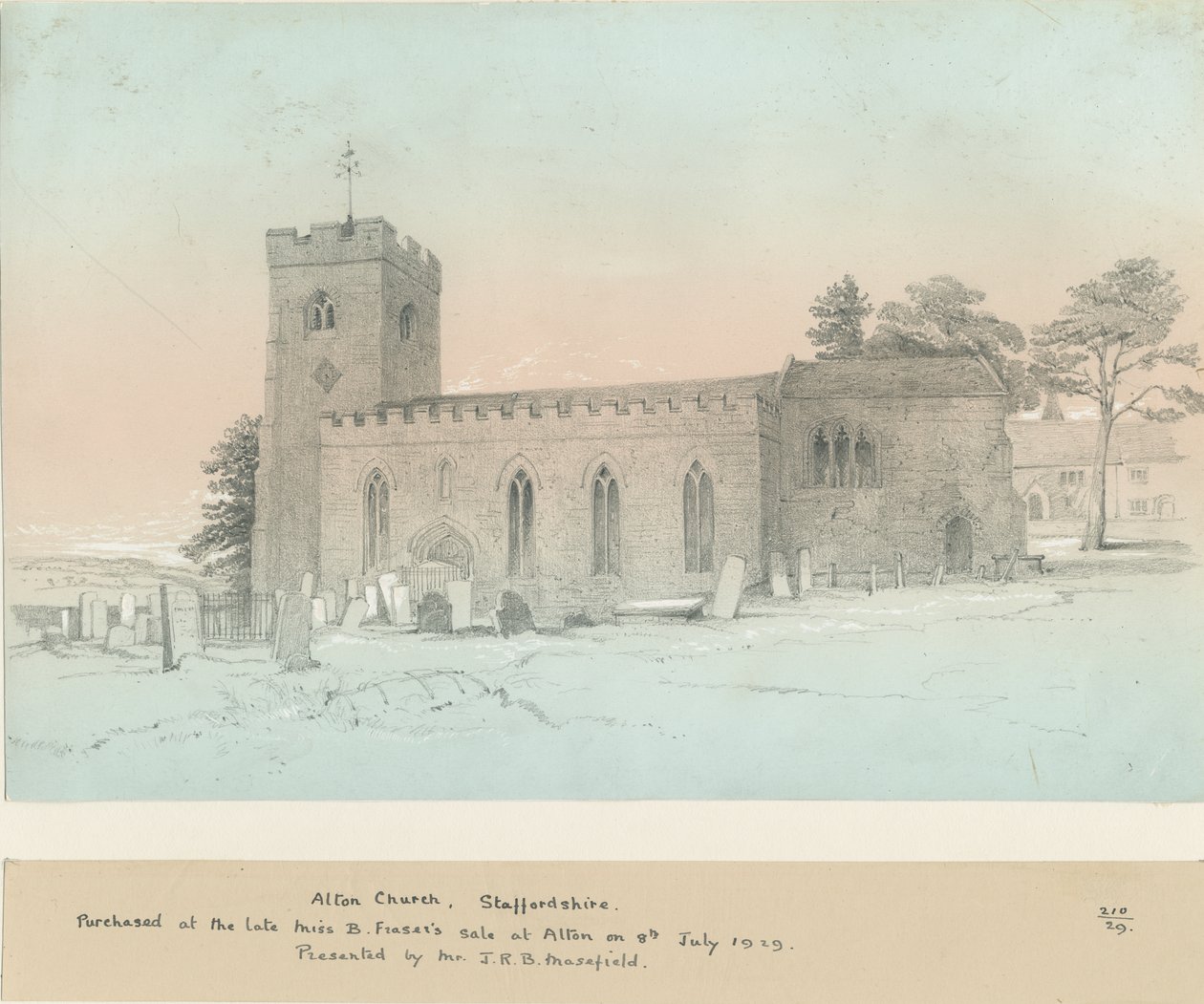 Alton Church: kresba tužkou, nd [?19. století] od Unbekannt