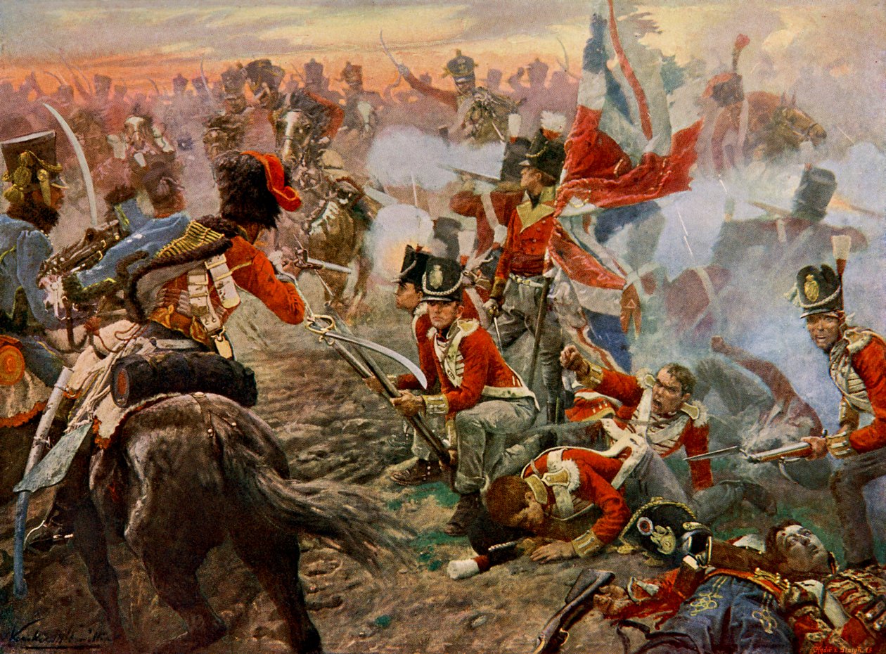 Bitva u Quatre Bras v roce 1815 (tisk) od Unbekannter Künstler