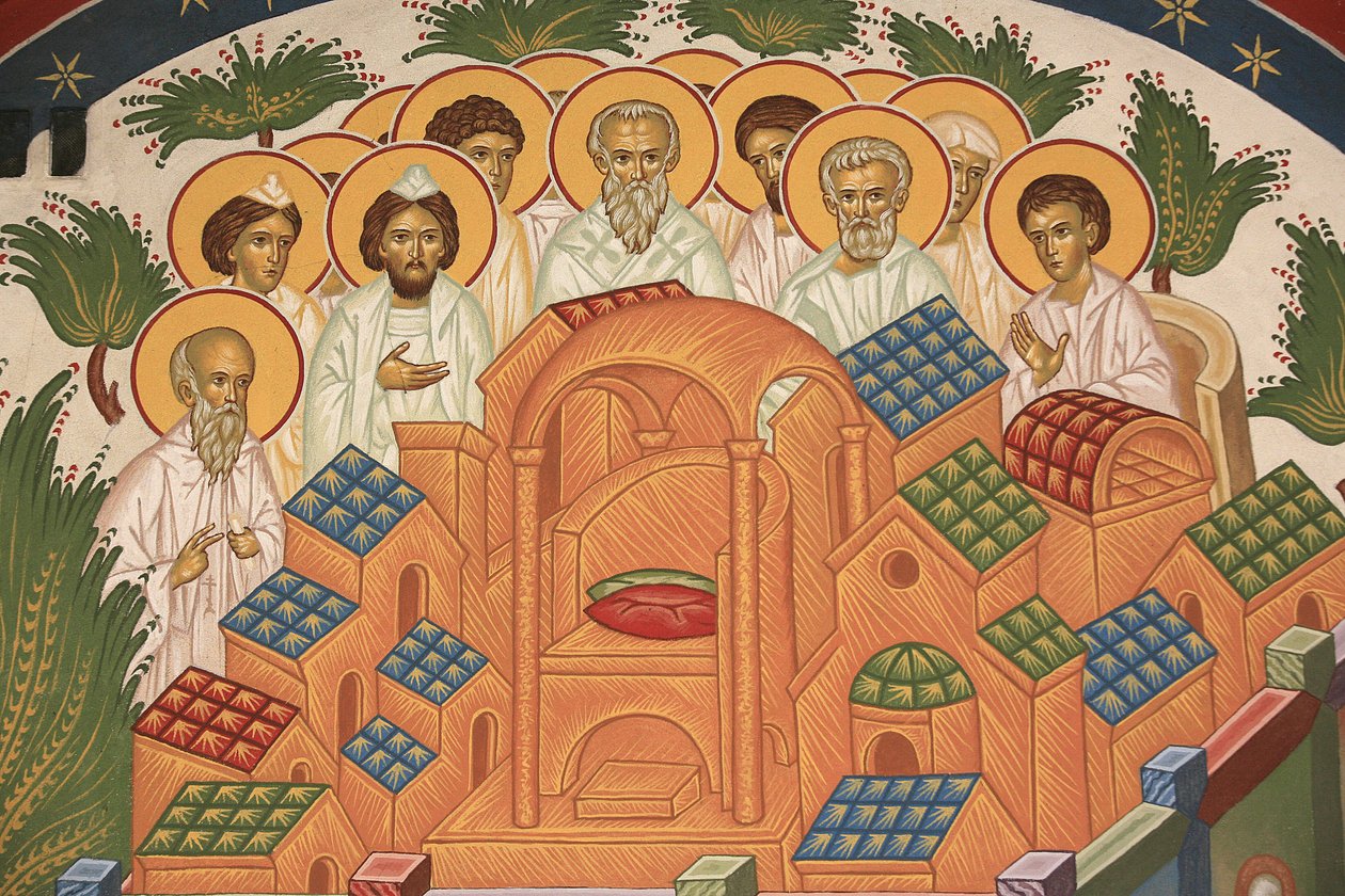 Nebeský Jeruzalém. Ortodoxní kostel Saint-Antoine-le-Grand Saint-Laurent-en-Royans Francie od Unbekannt