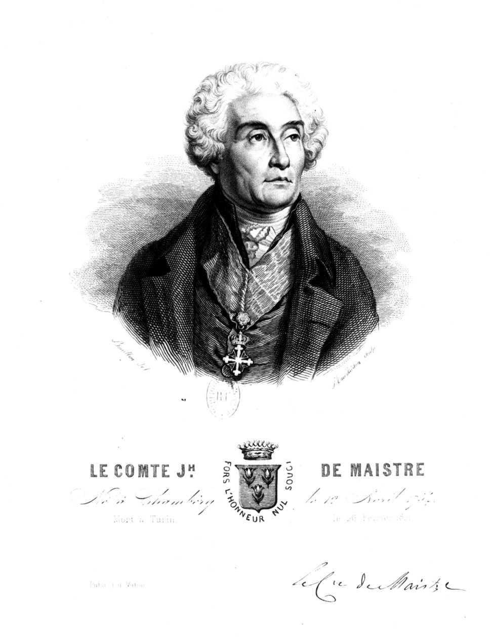 hrabě Joseph de Maistre (1754 - 1821). od Unbekannt
