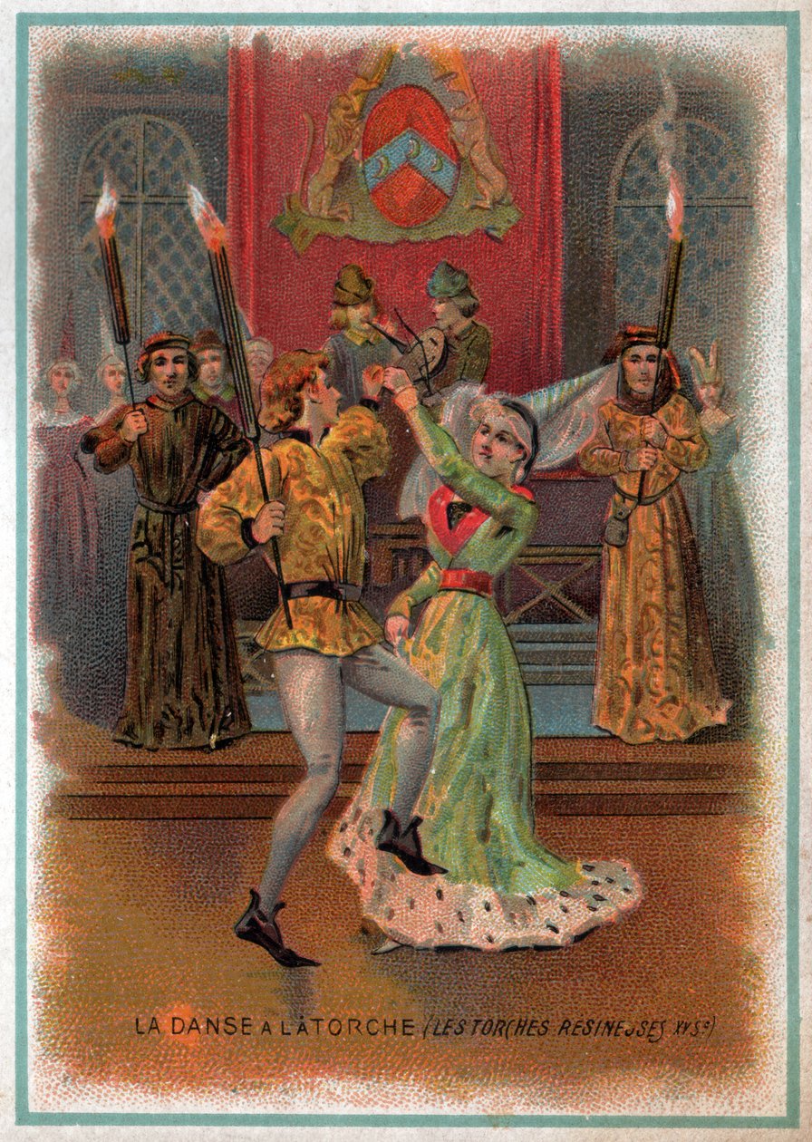 Tanec s pochodní. (litho, cca 1900) od Unbekannter Künstler