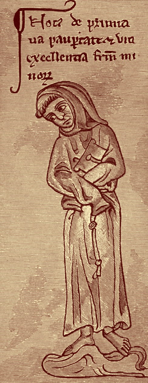 Františkán - z kresby Matthew Paris od Unbekannter Künstler