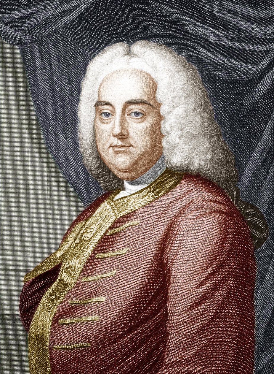 George Frideric Handel (barevná rytina) od Unbekannter Künstler