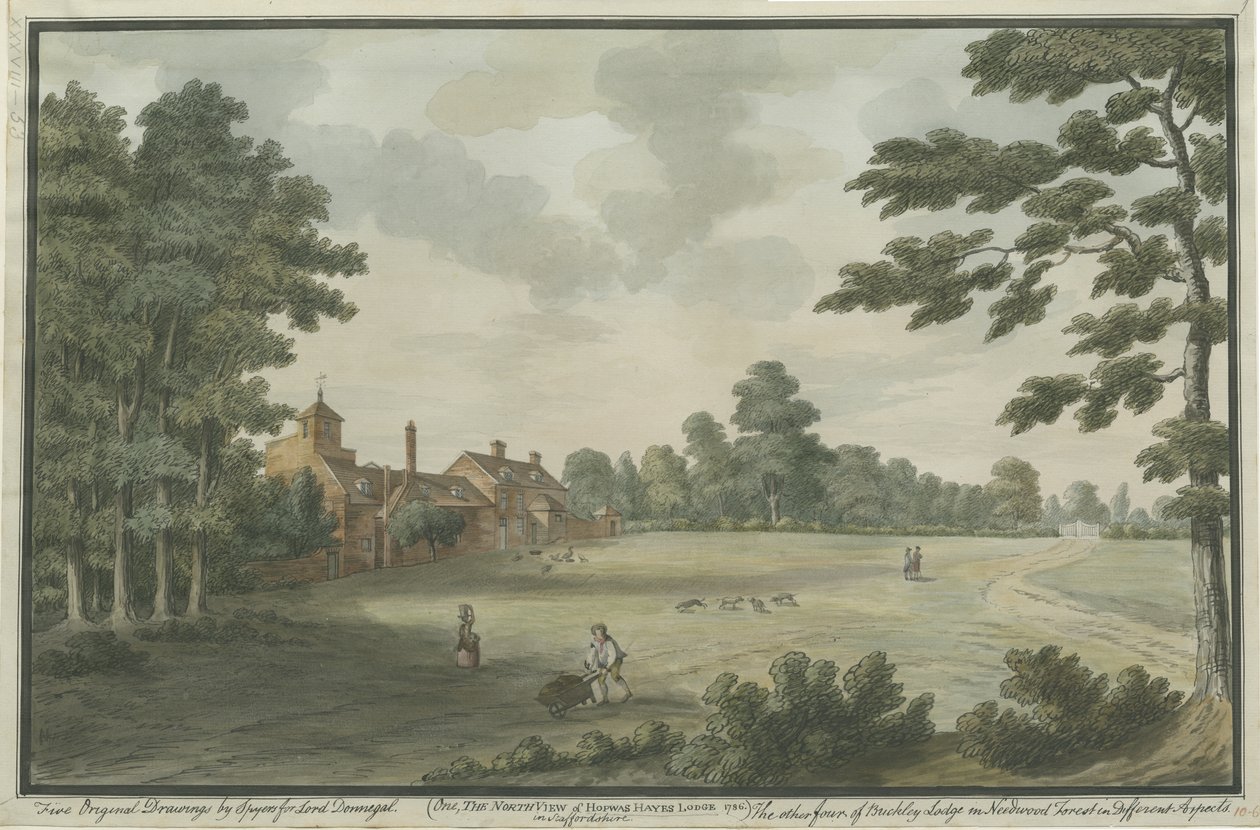 Hopwas Hayes: malba vodovými barvami, 1786 od Unbekannt