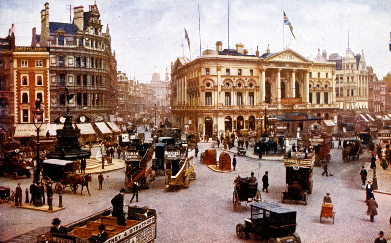Londýn - Piccadilly Circus, počátek 20. století (pohlednice) od Unbekannter Künstler