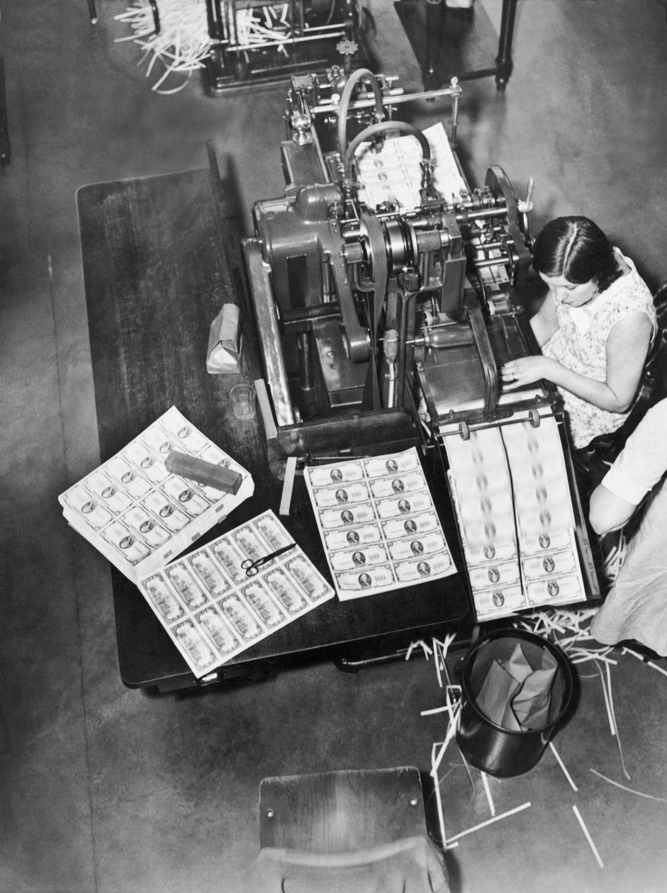 Making Bills, Washington, D.C., kolem roku 1929 (černobílá fotografie) od Unbekannt