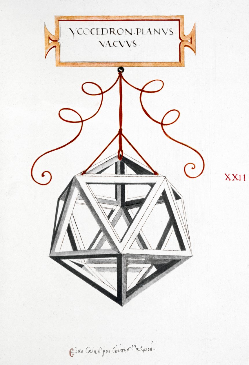 Matematické kresby Da VinciÕs Icosahedron od Unbekannt