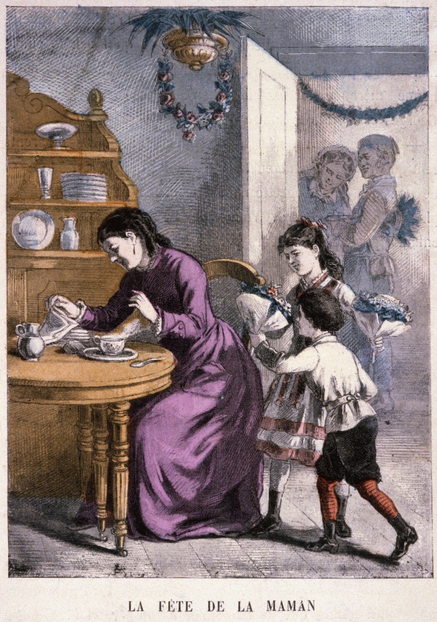 Den matek, asi 1870-1880 (rytina) od Unbekannter Künstler