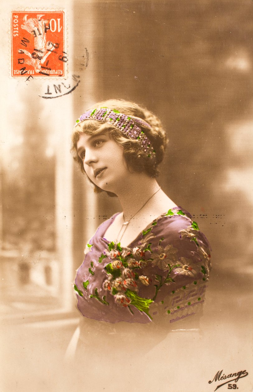Stará pohlednice/Žena Belle Epoque od William M. Timlin
