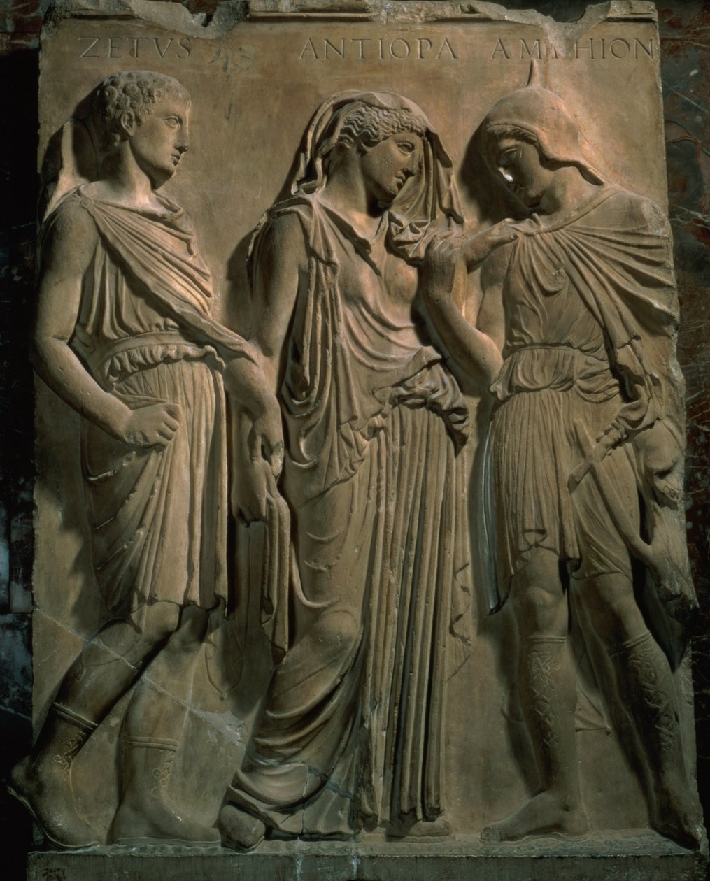 Orfeus, Eurydika a Hermes (mramor) od Unbekannt