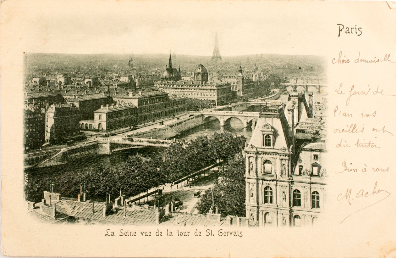 Pohlednice / Seina z věže Saint Gervais / Paříž / Seina / Ile de France / Francie od William M. Timlin