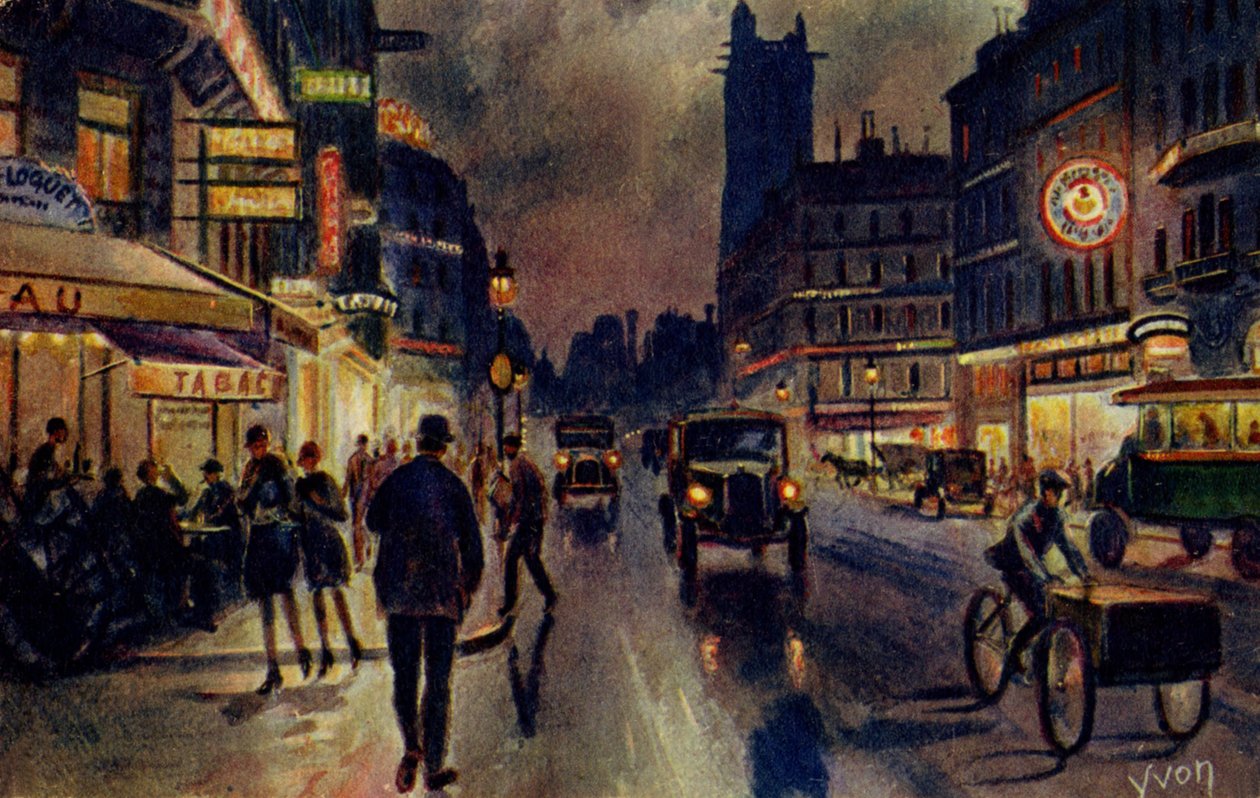 Rue de Rivoli, Paříž, asi 1933 (pohlednice) od Unbekannter Künstler