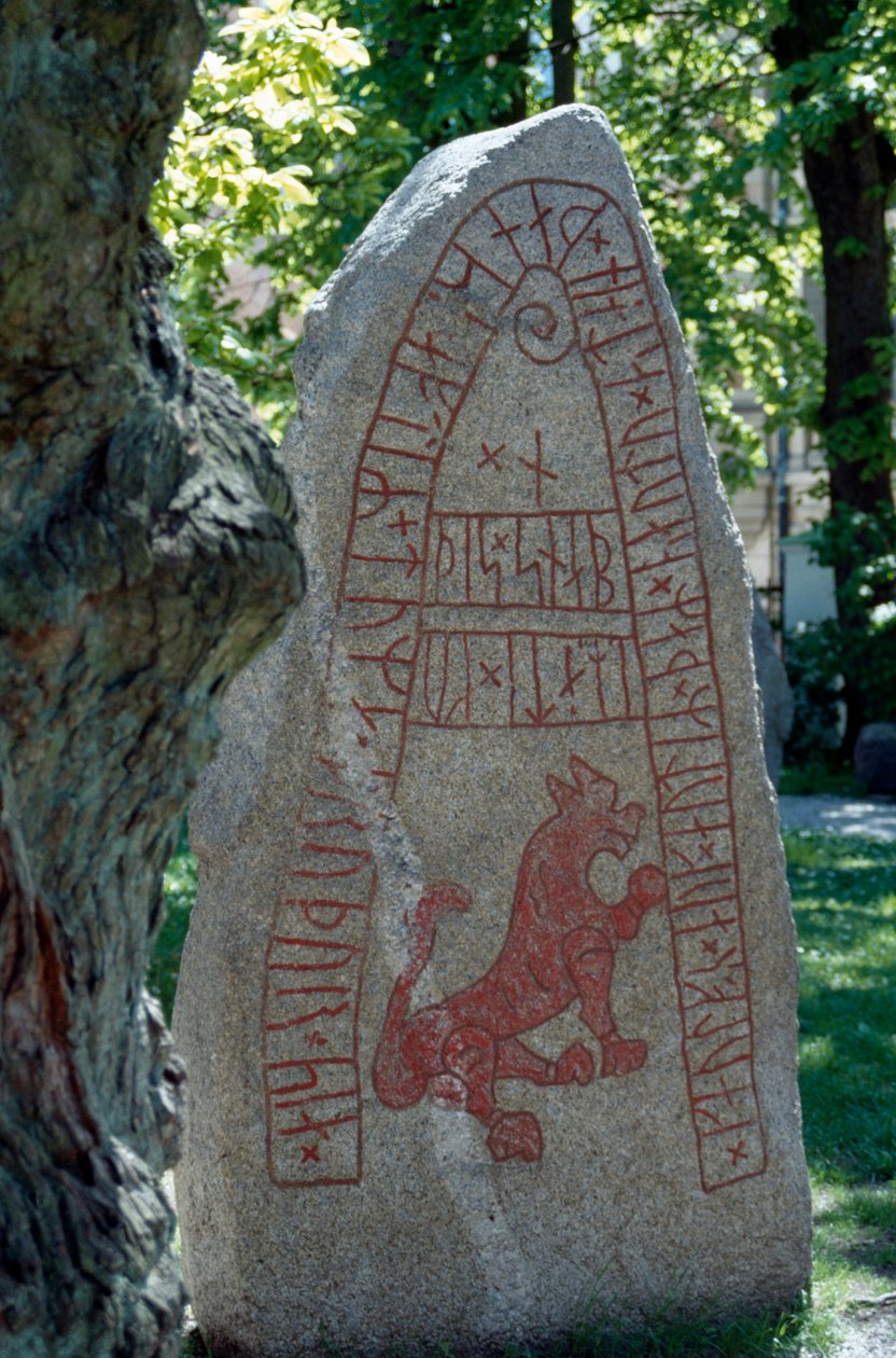 Rune Stone, Lund, Švédsko. Vikingská civilizace. od Benjamin Baud